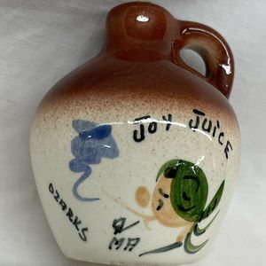 MA Joy juice ozarks moonshine corked whiskey jug sz 4 inch